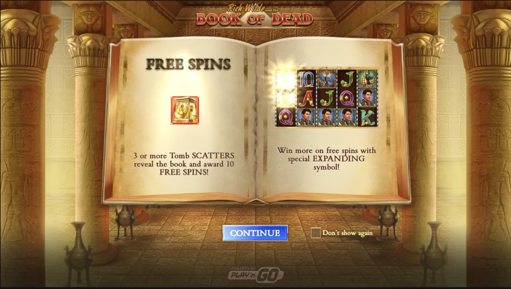 book of dead free spins bonus round