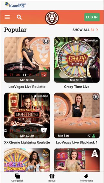 LeoVegas Live Casino Ontario