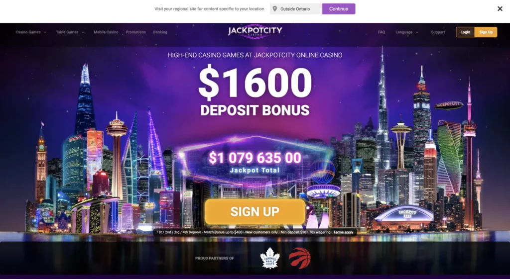 jackpot city casino canada $5 deposit