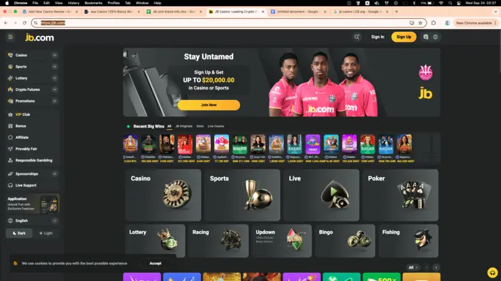 JB Casino No Deposit Bonus casino screenshot