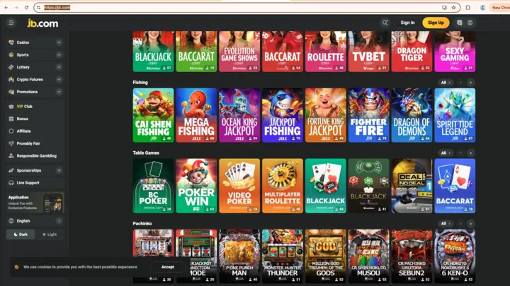 jb casino games